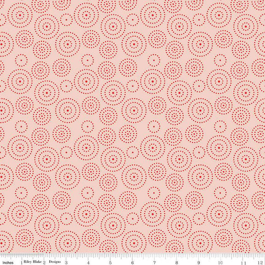DEAL I Love Us Circle Dots C13965 Blush - Riley Blake Designs - Valentine's Day Valentines Concentric Circles - Quilting Cotton Fabric
