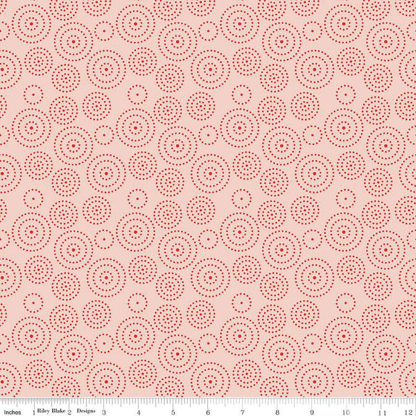 I Love Us Circle Dots C13965 Blush by Riley Blake Designs - Valentine's Day Valentines Concentric Circles - Quilting Cotton Fabric