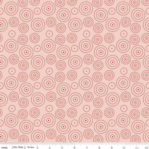 I Love Us Circle Dots C13965 Blush by Riley Blake Designs - Valentine's Day Valentines Concentric Circles - Quilting Cotton Fabric