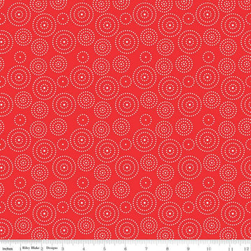 SALE I Love Us Circle Dots C13965 Red  - Riley Blake Designs - Valentine's Day Valentines Concentric Circles - Quilting Cotton Fabric