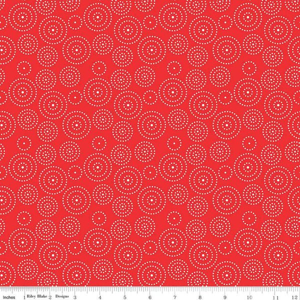 SALE I Love Us Circle Dots C13965 Red  - Riley Blake Designs - Valentine's Day Valentines Concentric Circles - Quilting Cotton Fabric