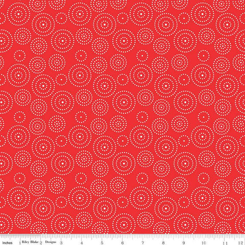I Love Us Circle Dots C13965 Red  - Riley Blake Designs - Valentine's Day Valentines Concentric Circles - Quilting Cotton Fabric
