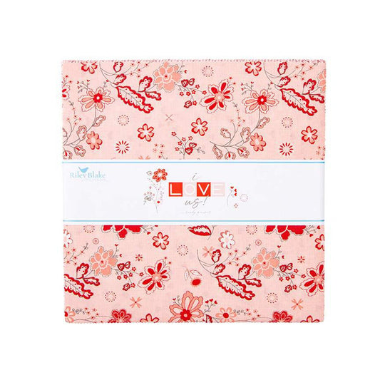 DEAL I Love Us Layer Cake 10" Stacker Bundle - Riley Blake Designs - 42-Piece Precut  - Valentine's Day - Quilting Cotton Fabric