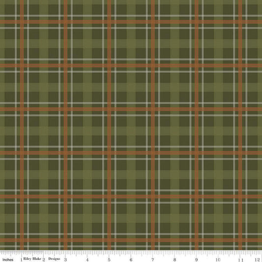 DEAL Cretaceous Plaid C14102 Hunter - Riley Blake Designs - Large Multicolored Plaid - Quilting Cotton Fabric