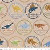 Fat Quarter End of Bolt - Cretaceous Main C14100 Natural by Riley Blake Designs - Dinosaur Dinosaurs - Quilting Cotton Fabric