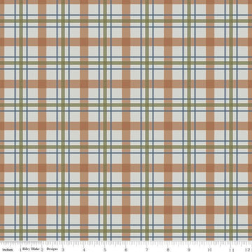SALE Cretaceous Plaid C14101 Gray - Riley Blake Designs - Large Multicolored Plaid - Quilting Cotton Fabric