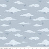 SALE Cretaceous Pterodactyl Clouds C14103 Dusk - Riley Blake Designs - Dinosaur Dinosaurs - Quilting Cotton Fabric