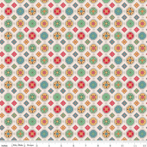 SALE Mercantile Charming C14382 Multi by Riley Blake Designs - Lori Holt - Geometric Floral Medallions Flowers - Quilting Cotton Fabric