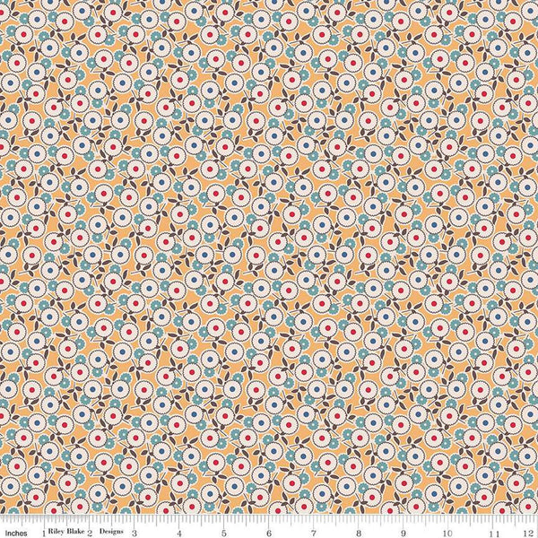 SALE Mercantile Legacy C14384 Marigold by Riley Blake Designs - Lori Holt - Floral Flowers - Quilting Cotton Fabric