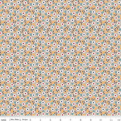 SALE Mercantile Legacy C14384 Marigold by Riley Blake Designs - Lori Holt - Floral Flowers - Quilting Cotton Fabric