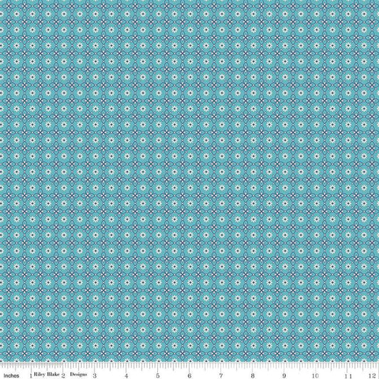 SALE Mercantile Dainty C14385 Cottage - Riley Blake Designs - Lori Holt - Floral Flowers Geometric Daisies - Quilting Cotton Fabric