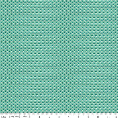Mercantile Dearest C14387 Sea Glass by Riley Blake Designs - Floral Flowers - Lori Holt - Quilting Cotton Fabric