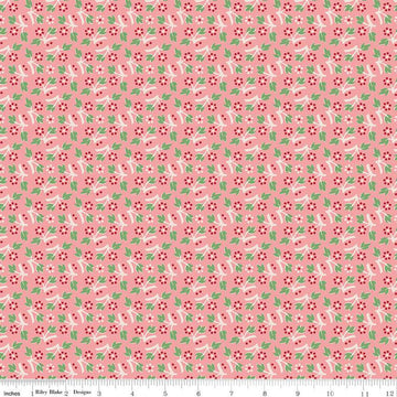 SALE Mercantile Memories C14390 Coral - Riley Blake Designs - Lori Holt - Floral Flowers - Quilting Cotton Fabric