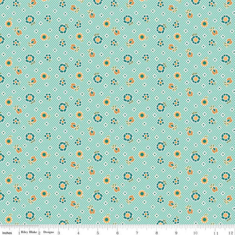 SALE Mercantile Nostalgic C14391 Songbird by Riley Blake Designs - Lori Holt - Floral Flowers Dots - Quilting Cotton Fabric