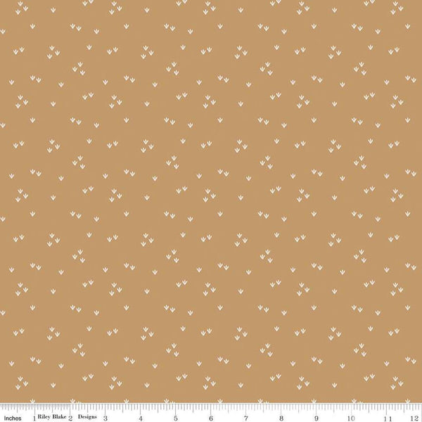 Cretaceous Scattered Footprints C14105 Tan by Riley Blake Designs - Dinosaur Tracks Dinosaurs - Quilting Cotton Fabric