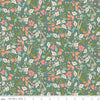 SALE Blossom Lane Floral Branches C14001 Teal - Riley Blake Designs - Leaves Flowers - Quilting Cotton Fabric
