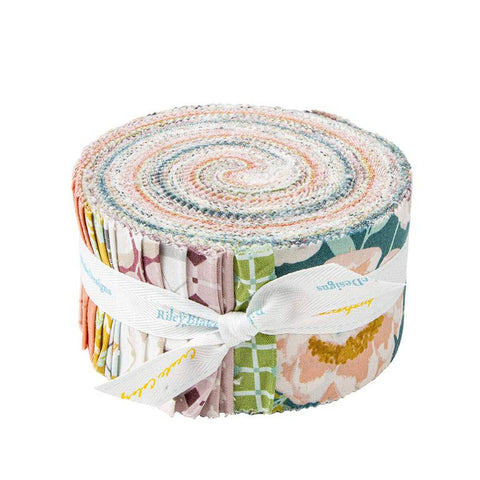 SALE Blossom Lane 2.5 Inch Rolie Polie Jelly Roll 40 pieces - Riley Blake Designs - Precut Pre cut Bundle - Quilting Cotton Fabric