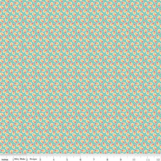 SALE Mercantile Quaint C14392 Sea Glass  - Riley Blake Designs - Lori Holt - Floral Flowers - Quilting Cotton Fabric