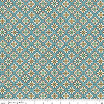 SALE Mercantile Sentimental C14396 Raindrop - Riley Blake Designs - Lori Holt - Floral Medallions Flowers - Quilting Cotton Fabric