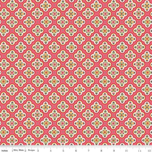 SALE Mercantile Sentimental C14396 Tea Rose - Riley Blake Designs - Lori Holt - Floral Medallions Flowers - Quilting Cotton Fabric