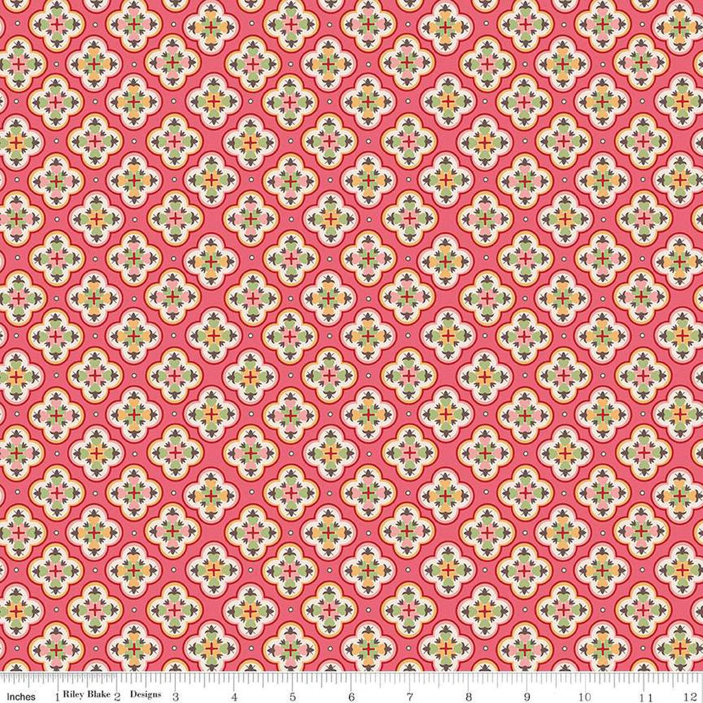 SALE Mercantile Sentimental C14396 Tea Rose by Riley Blake Designs - Lori Holt - Floral Medallions Flowers - Quilting Cotton Fabric
