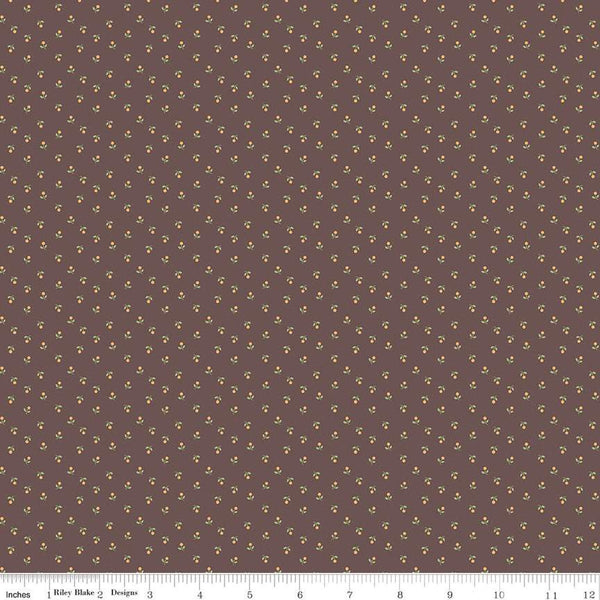 SALE Mercantile Sweet C14397 Espresso by Riley Blake Designs - Lori Holt - Floral Flowers - Quilting Cotton Fabric