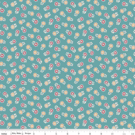 SALE Mercantile Timeless C14399 Raindrop - Riley Blake Designs - Lori Holt - Floral Flowers - Quilting Cotton Fabric