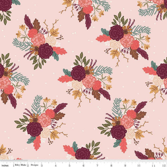 CLEARANCE Sweetbriar Main C14020 Blush - Riley Blake Designs - Floral Flowers - Quilting Cotton Fabric