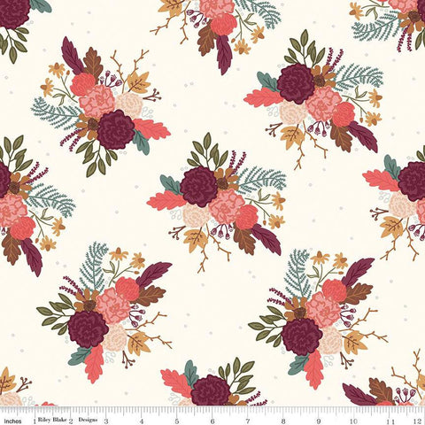 CLEARANCE Sweetbriar Main C14020 Cream by Riley Blake  - Floral Flowers - Quilting Cotton