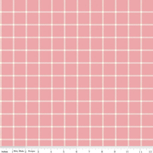SALE Sweetbriar Plaid C14024 Pink by Riley Blake Designs - 1" Plaid Pattern - Quilting Cotton Fabric