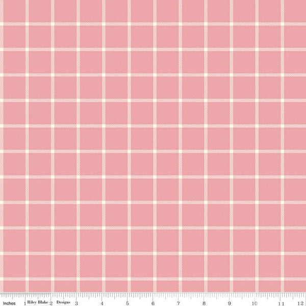 Sweetbriar Plaid C14024 Pink by Riley Blake Designs - 1" Plaid Pattern - Quilting Cotton Fabric