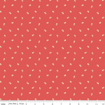 SALE Sweetbriar Flower Scatter C14026 Paprika - Riley Blake Designs - Floral Flowers - Quilting Cotton Fabric