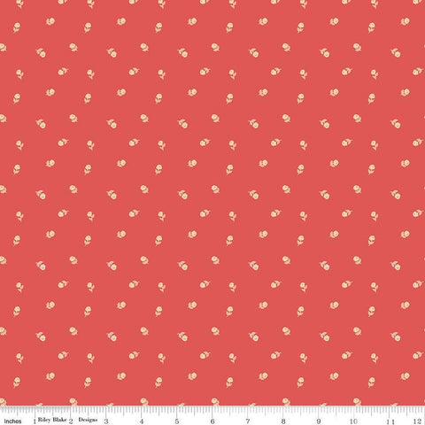 Sweetbriar Flower Scatter C14026 Paprika by Riley Blake Designs - Floral Flowers - Quilting Cotton Fabric