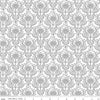 SALE Flour & Flower Wallpaper C14011 White - Riley Blake Designs - Floral Flowers Damask - Quilting Cotton Fabric
