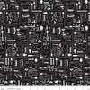 Flour & Flower Chalkboard C14012 Black - Riley Blake Designs - Baking Text Icons - Quilting Cotton Fabric