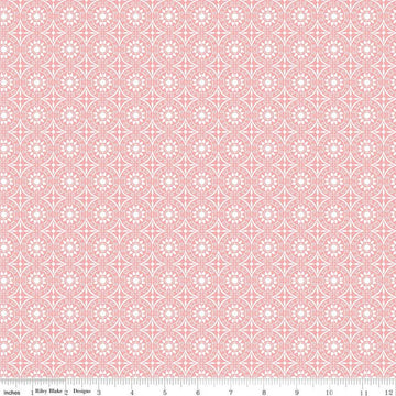SALE Flour & Flower Tiles C14016 Rose - Riley Blake Designs - Geometric Medallions - Quilting Cotton Fabric