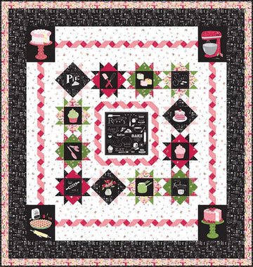 SALE Bake Off Panel Quilt PATTERN P112 - Jillily Studio - Riley Blake Designs - INSTRUCTIONS Only - Flour & Flower Panel