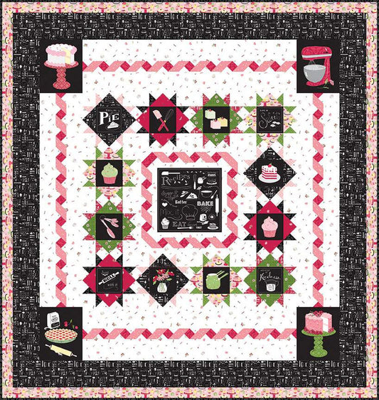 DEAL Bake Off Panel Quilt PATTERN P112 - Jillily Studio - Riley Blake Designs - INSTRUCTIONS Only - Flour & Flower Panel