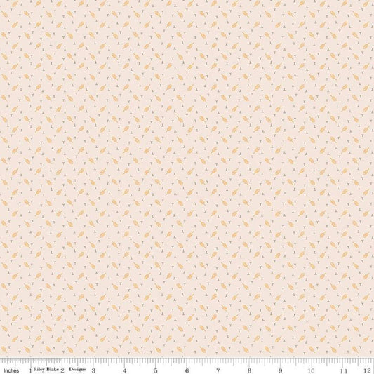 Mercantile Darling Background C14402 Latte - Riley Blake Designs - Lori Holt - Geometric Leaves - Quilting Cotton Fabric