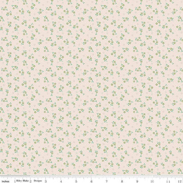 SALE Mercantile Delightful Background C14403 Lettuce - Riley Blake Designs - Lori Holt - Floral Flowers Dots - Quilting Cotton Fabric