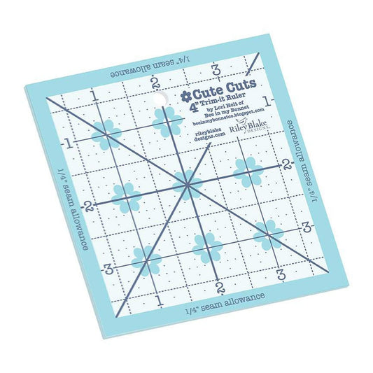 DEAL Lori Holt Cute Cuts Trim-It Ruler 4" x 4" STTI-34008 - Riley Blake Designs - Plastic Non-Slip