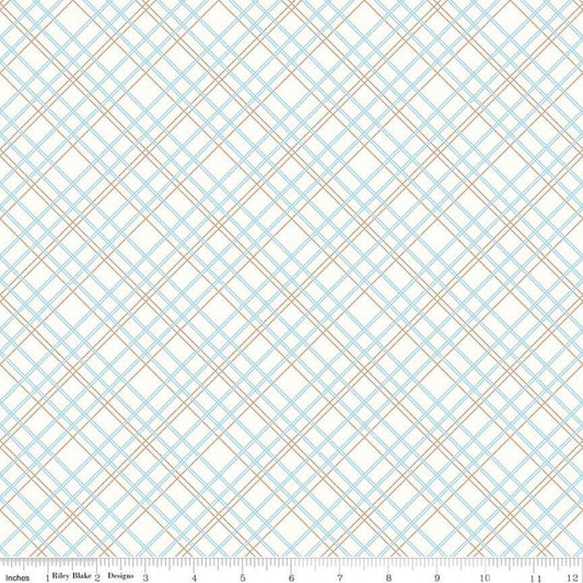 2 yard 27" End of Bolt -  DEAL Bee Backings WIDEBACK - Riley Blake Designs - 108" Diagonal Plaid - Quilting Cotton Fabric