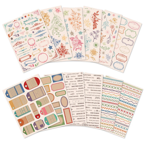 SALE Lori Holt Sew and Stitch Sticker Set ST-36493 - Riley Blake Designs - Over 350 Stickers - 12 Pages
