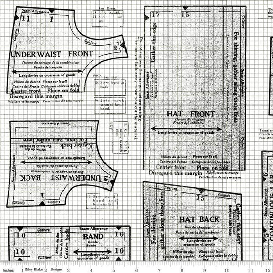 3-Yard cut - SALE Sew Journal 18-Inch Doll Pattern WIDEBACK WB13897 White - Riley Blake Designs - 108" - Quilting Cotton Fabric