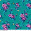 Brilliance Main C14220 Teal - Riley Blake Designs - Floral Flowers - Quilting Cotton Fabric