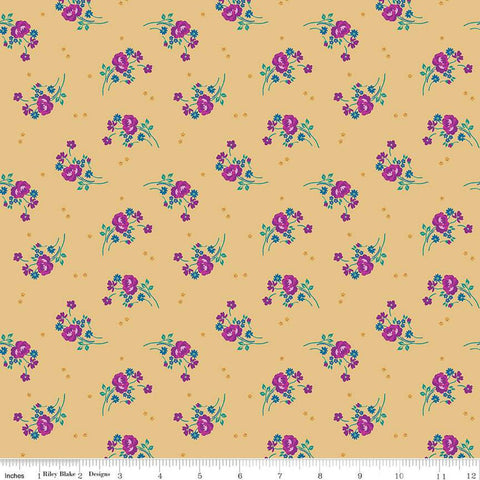 Brilliance Bouquets C14224 Honey by Riley Blake Designs - Floral Flowers - Quilting Cotton Fabric