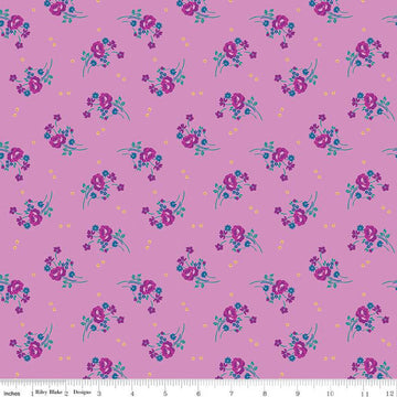 Brilliance Bouquets C14224 Lilac - Riley Blake Designs - Floral Flowers - Quilting Cotton Fabric