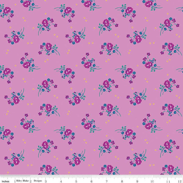 Brilliance Bouquets C14224 Lilac by Riley Blake Designs - Floral Flowers - Quilting Cotton Fabric