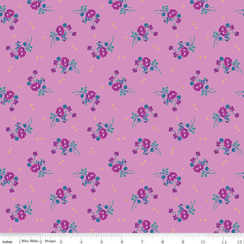 SALE Brilliance Bouquets C14224 Lilac by Riley Blake Designs - Floral Flowers - Quilting Cotton Fabric
