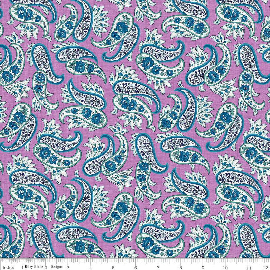 SALE Brilliance Paisley C14225 Violet by Riley Blake Designs - Floral Flowers Flower-Filled Paisleys - Quilting Cotton Fabric
